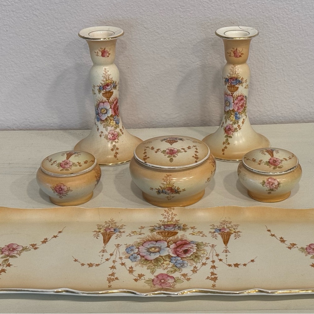 Edwardian era dressing table set